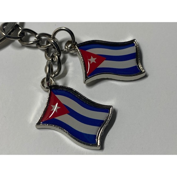 Unbranded Other - Cuba Double Flag Keychain Multicolor Cuban Pride Key Ring YG-1572/CU